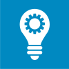 Piktogramm Glühbirne mit Zahnrad